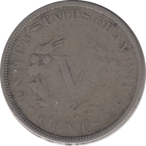 1886 FIVE CENT USA - SILVER WORLD COINS - Cambridgeshire Coins