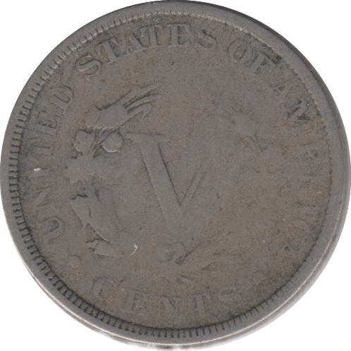 1886 FIVE CENT USA - SILVER WORLD COINS - Cambridgeshire Coins