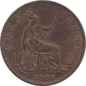 1886 HALFPENNY ( AUNC ) - Halfpenny - Cambridgeshire Coins