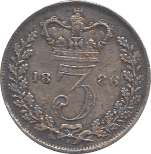 1886 MAUNDY 3 PENCE ( VF ) - WORLD COINS - Cambridgeshire Coins
