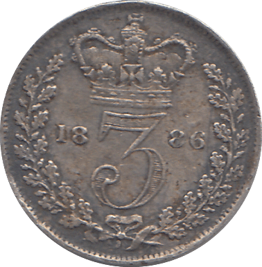 1886 MAUNDY 3 PENCE ( VF ) - WORLD COINS - Cambridgeshire Coins