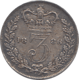 1886 MAUNDY 3 PENCE ( VF ) - WORLD COINS - Cambridgeshire Coins