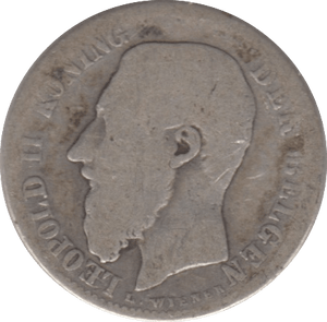 1886 SILVER 50 CENTIMES BELGIUM - SILVER WORLD COINS - Cambridgeshire Coins