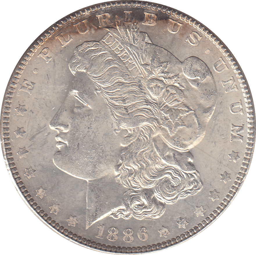 1886 SILVER MORGAN DOLLAR USA PHILADELPHIA MINT 2 - SILVER WORLD COINS - Cambridgeshire Coins