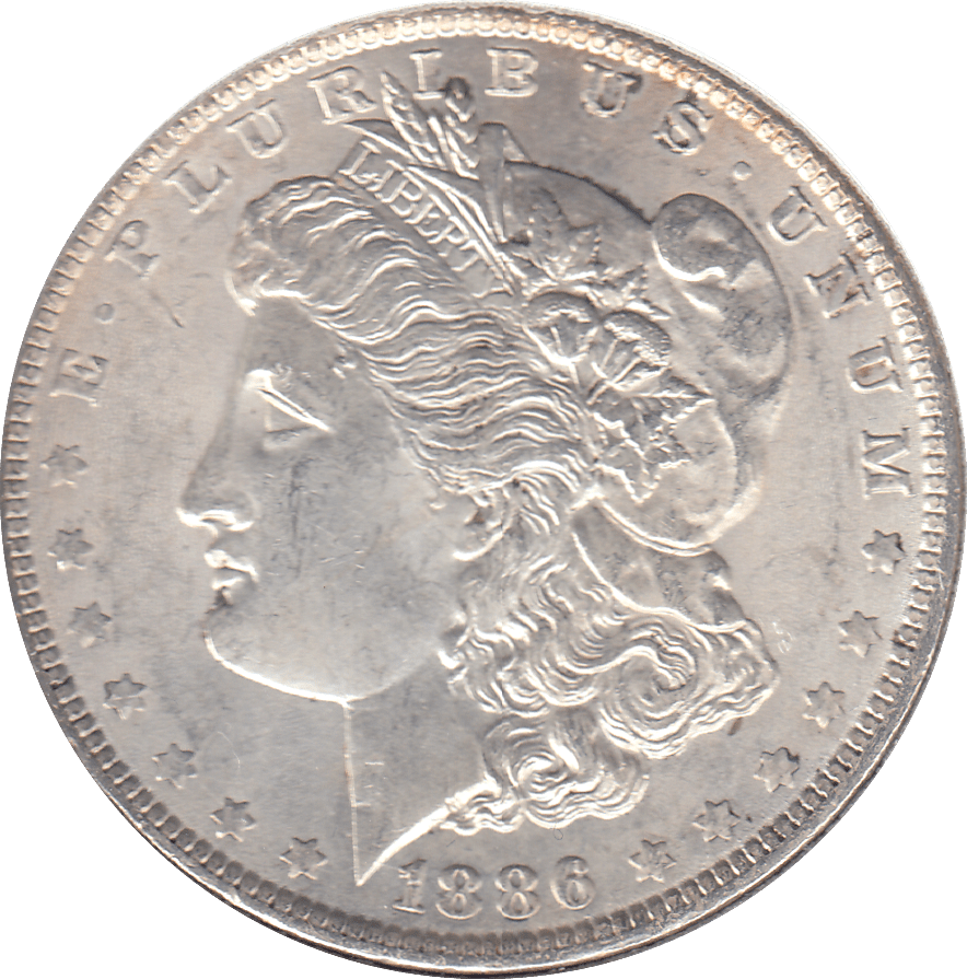 1886 SILVER MORGAN DOLLAR USA PHILADELPHIA MINT 3 - SILVER WORLD COINS - Cambridgeshire Coins