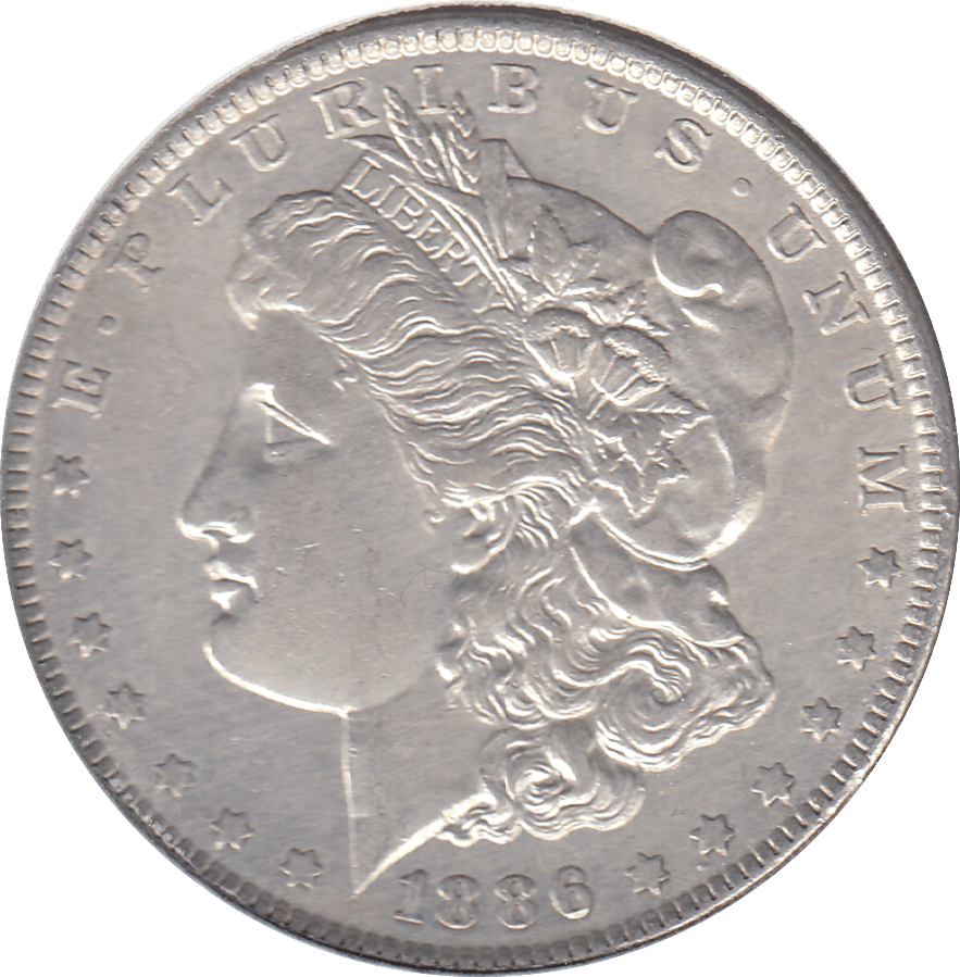 1886 SILVER MORGAN DOLLAR USA PHILADELPHIA MINT 4 - SILVER WORLD COINS - Cambridgeshire Coins