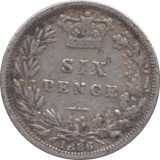 1886 SIXPENCE ( FINE ) - SIXPENCE - Cambridgeshire Coins