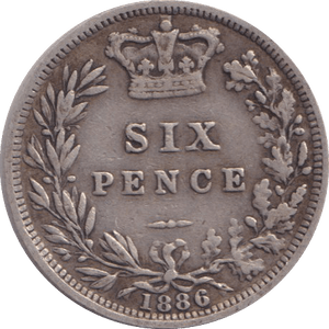 1886 SIXPENCE ( GF ) - SIXPENCE - Cambridgeshire Coins