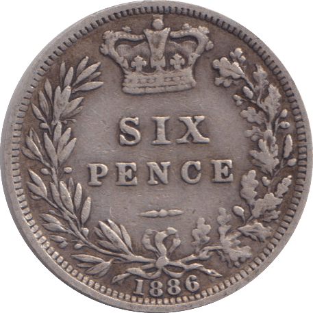 1886 SIXPENCE ( GF ) - SIXPENCE - Cambridgeshire Coins