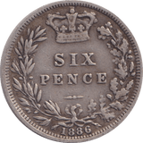 1886 SIXPENCE ( GF ) - SIXPENCE - Cambridgeshire Coins