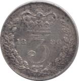 1886 THREE PENCE ( GF ) - Threepence - Cambridgeshire Coins