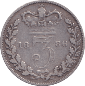 1886 THREEPENCE ( FINE ) - Threepence - Cambridgeshire Coins