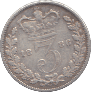1886 THREEPENCE ( FINE ) - THREEPENCE - Cambridgeshire Coins