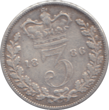 1886 THREEPENCE ( FINE ) - THREEPENCE - Cambridgeshire Coins
