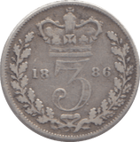 1886 THREEPENCE ( FINE ) - THREEPENCE - Cambridgeshire Coins