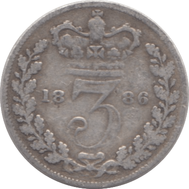 1886 THREEPENCE ( FINE ) - THREEPENCE - Cambridgeshire Coins