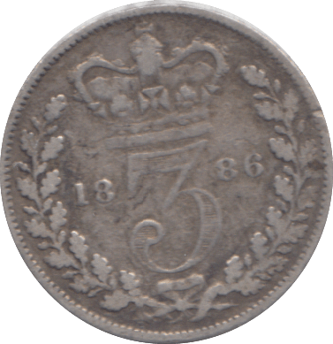 1886 THREEPENCE ( FINE ) - THREEPENCE - Cambridgeshire Coins