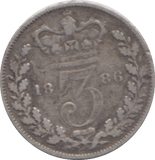 1886 THREEPENCE ( FINE ) - THREEPENCE - Cambridgeshire Coins