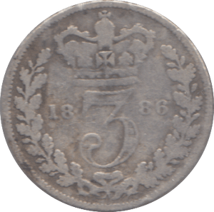 1886 THREEPENCE ( FINE ) - THREEPENCE - Cambridgeshire Coins