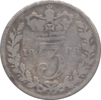 1886 THREEPENCE ( FINE ) - THREEPENCE - Cambridgeshire Coins