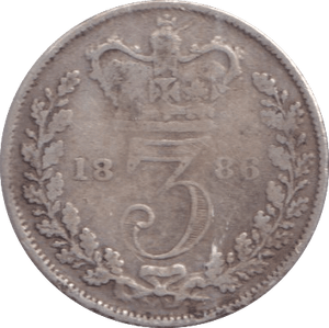 1886 THREEPENCE ( FINE ) - Threepence - Cambridgeshire Coins