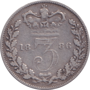 1886 THREEPENCE ( FINE ) - Threepence - Cambridgeshire Coins
