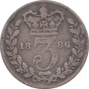 1886 THREEPENCE ( FINE ) - THREEPENCE - Cambridgeshire Coins
