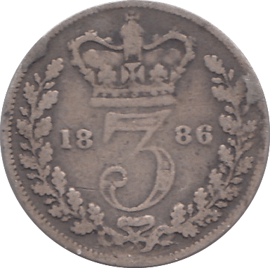 1886 THREEPENCE ( FINE ) - THREEPENCE - Cambridgeshire Coins