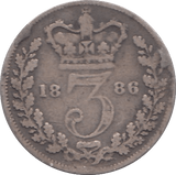 1886 THREEPENCE ( FINE ) - THREEPENCE - Cambridgeshire Coins