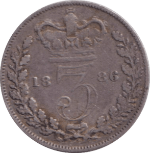 1886 THREEPENCE ( FINE ) - WORLD COINS - Cambridgeshire Coins