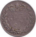 1886 THREEPENCE ( FINE ) - WORLD COINS - Cambridgeshire Coins