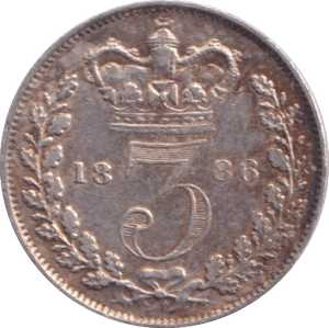 1886 THREEPENCE ( GVF ) 2 - Threepence - Cambridgeshire Coins