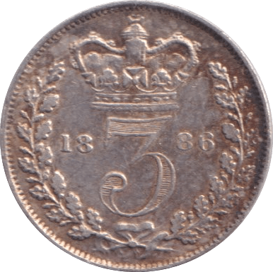 1886 THREEPENCE ( GVF ) 2 - Threepence - Cambridgeshire Coins