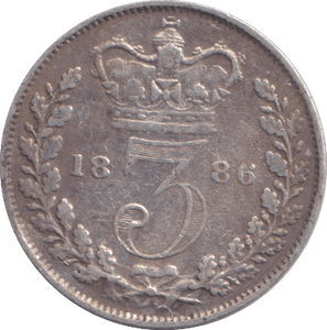 1886 THREEPENCE ( GVF ) - THREEPENCE - Cambridgeshire Coins