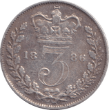 1886 THREEPENCE ( GVF ) - THREEPENCE - Cambridgeshire Coins