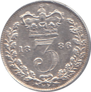 1886 THREEPENCE ( GVF ) - THREEPENCE - Cambridgeshire Coins