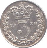 1886 THREEPENCE ( GVF ) - THREEPENCE - Cambridgeshire Coins