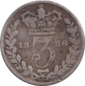 1886 THREEPENCE ( NF ) - THREEPENCE - Cambridgeshire Coins