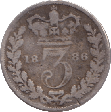 1886 THREEPENCE ( NF ) - THREEPENCE - Cambridgeshire Coins