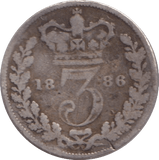 1886 THREEPENCE ( NF ) - THREEPENCE - Cambridgeshire Coins