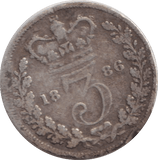 1886 THREEPENCE ( NF ) - WORLD COINS - Cambridgeshire Coins