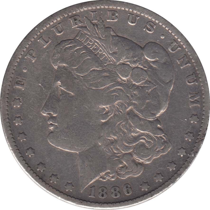 1886 USA SILVER MORGAN DOLLAR PHILADELPHIA MINT - SILVER WORLD COINS - Cambridgeshire Coins
