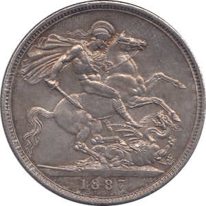 1887 CROWN ( AUNC ) 9 - CROWN - Cambridgeshire Coins