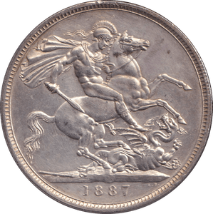 1887 CROWN ( AUNC ) - CROWN - Cambridgeshire Coins