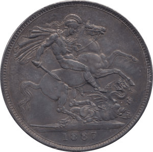 1887 CROWN ( AUNC ) - CROWN - Cambridgeshire Coins