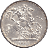1887 CROWN ( AUNC ) - CROWN - Cambridgeshire Coins