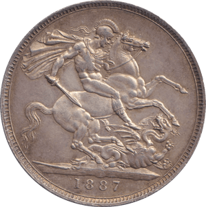 1887 CROWN ( AUNC ) - CROWN - Cambridgeshire Coins