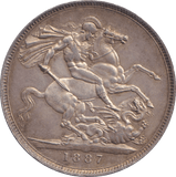 1887 CROWN ( AUNC ) - CROWN - Cambridgeshire Coins