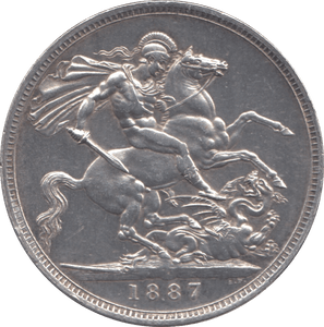 1887 CROWN ( AUNC ) - CROWN - Cambridgeshire Coins