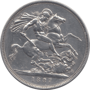 1887 CROWN CLEANED ( EF ) - CROWN - Cambridgeshire Coins